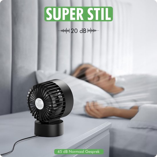 Travelhawk Mini USB-Ventilator - Tischventilator - Mini-Ventilator - klein, leise und geräuschlos - zwei Motoren - neigbar - 2 Geschwindigkeiten - schwarz