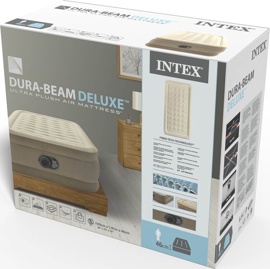 Intex Twin Ultra Plush Luftmatratze mit integrierter Pumpe – 191 x 99 x 46 cm