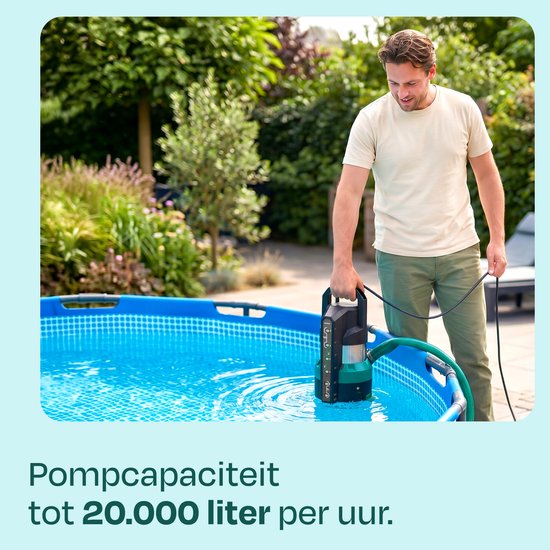 VONROC Tauchpumpe – Rein- und Schmutzwasserpumpe – 850 W – 20.000 l/h – Flachansaugung – Sensorschalter