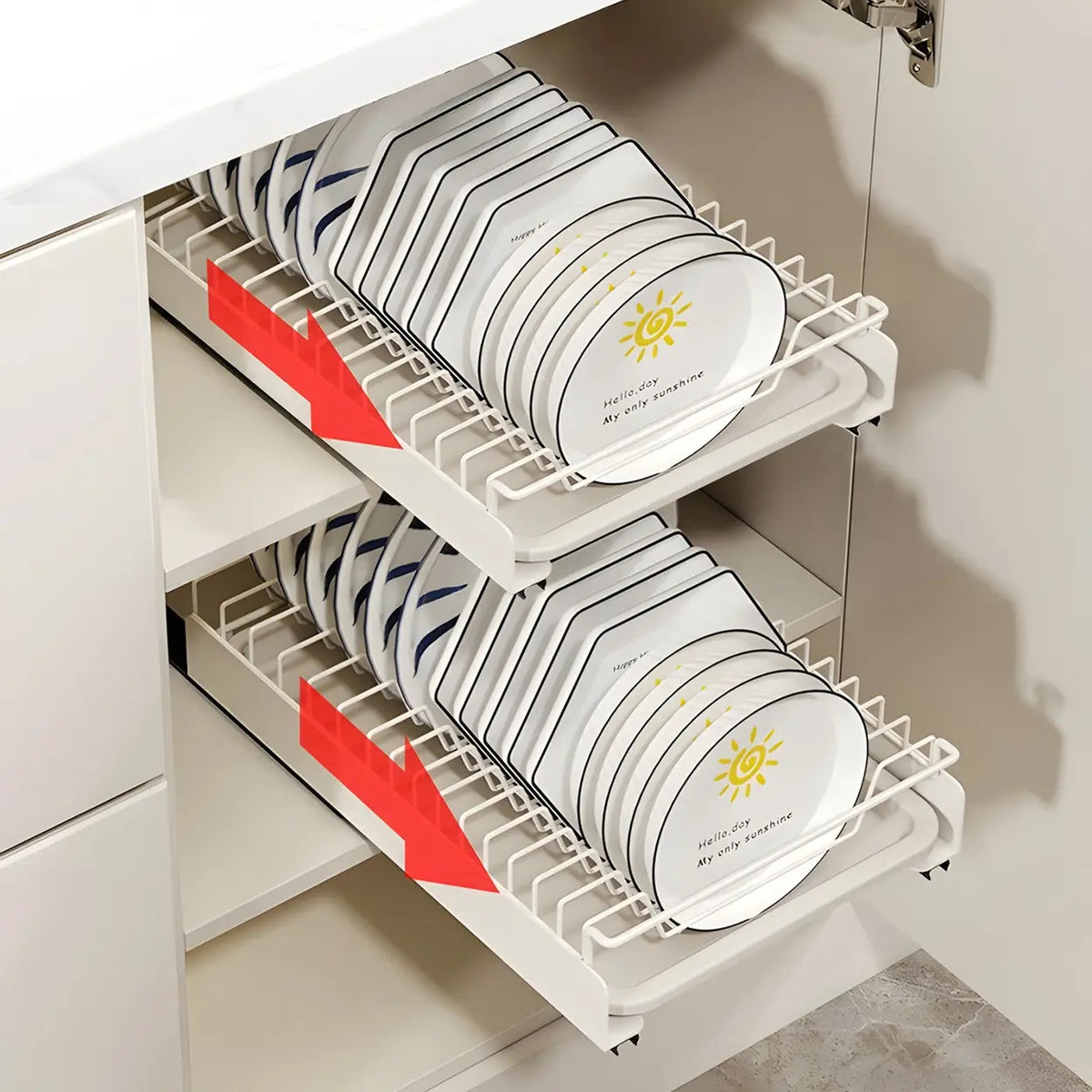VIVREAL S3825W Ausziehbarer Abtropfkorb mit Auffangschale – 39 x 25,2 x 8 cm