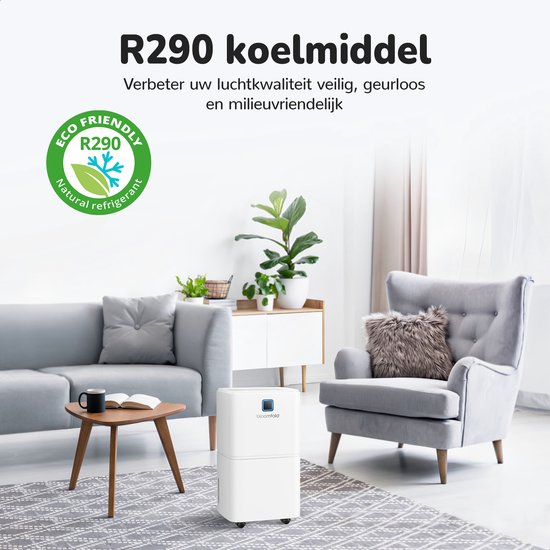 Bloomfold Luftentfeuchter - 12L pro Tag - inkl. Wasch-Trocken-Funktion - geeignet für Wohnzimmer, Schlafzimmer & Badezimmer - Luftentfeuchter - Weiß