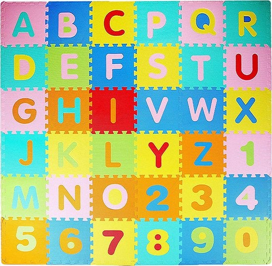 LifeGoods Spielmatte XL - Schaumstoff - faltbar - mehrfarbig - Puzzle 86-teilig - 180x180 cm