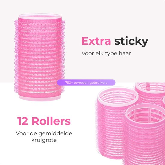 Lockenwickler - 12er Pack - Inkl. 8 Clips - Kleberoller - Selbstklebend - Hitzefreie Locken - Haare - Lockenwickler - Lockenwickler - Locken ohne Hitze - Groß