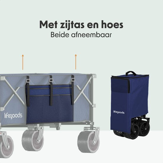 LifeGoods Wagon - XXL - faltbar - 300L - 150KG Tragfähigkeit - Blau