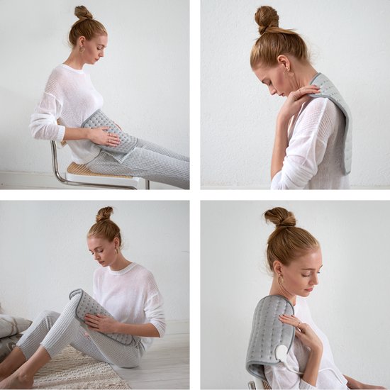 Auronic Heat Pillow - Elektrisch - 40x30cm - Nacken und Schultern - Waschbar - Grau