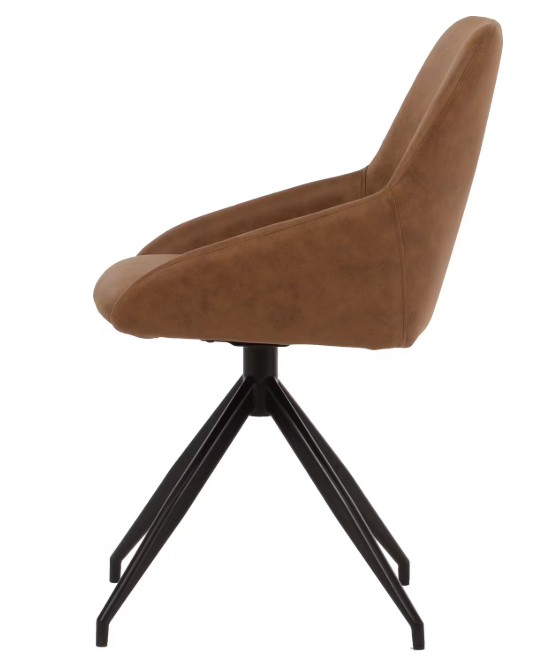 Dutchbone Esszimmerstuhl Laurel Champagne - 60x51x85 cm - Drehbar 360° - Braun