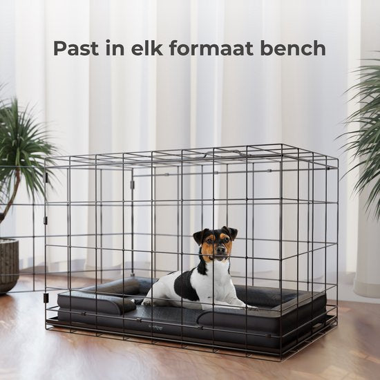 CozySense® Orthopädischer Hundekorb - 75 x 45 cm - Größe M - Wasserdichtes Hundebett mit waschbarem Bezug - Geeignet als Sitzkissen - Schwarz