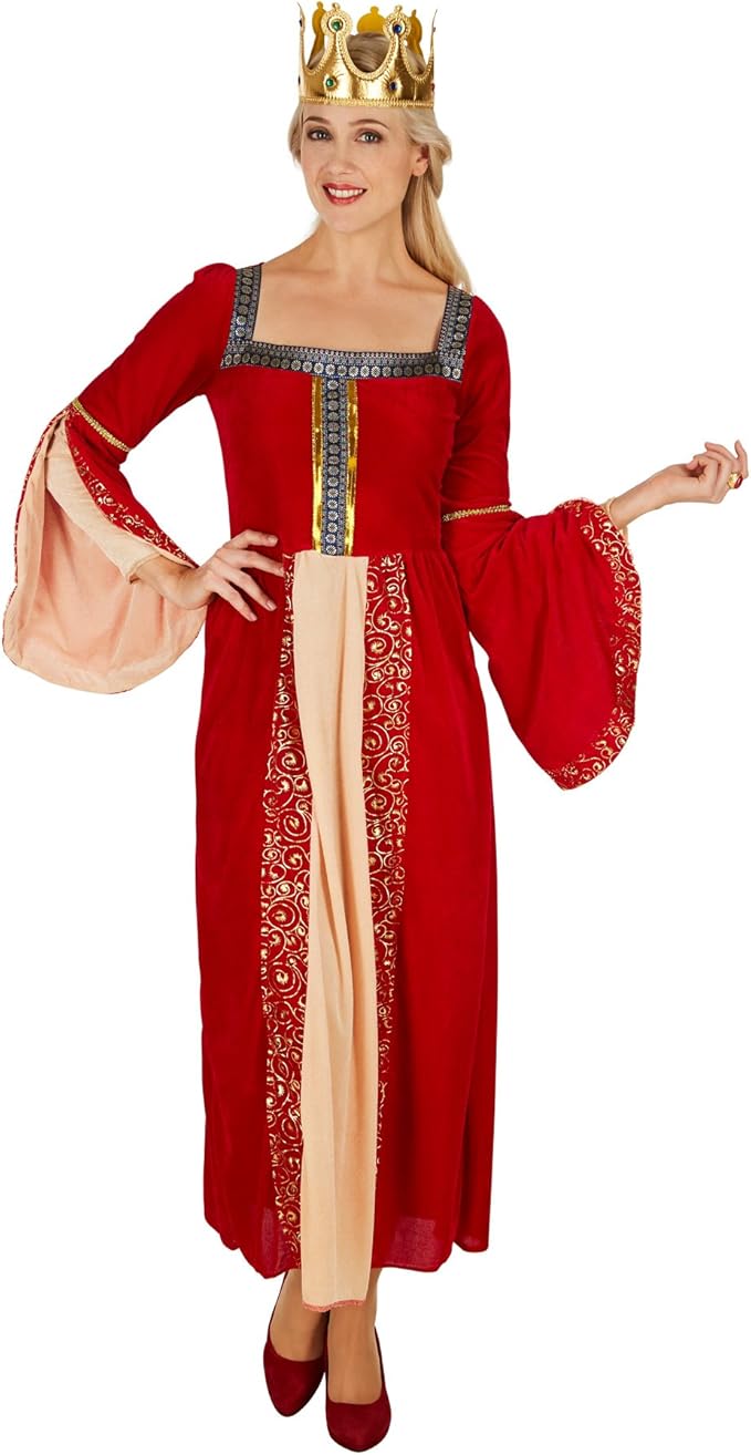 TecTake Queen Kostüm - Damen - XL - Roter Samt inklusive Krone