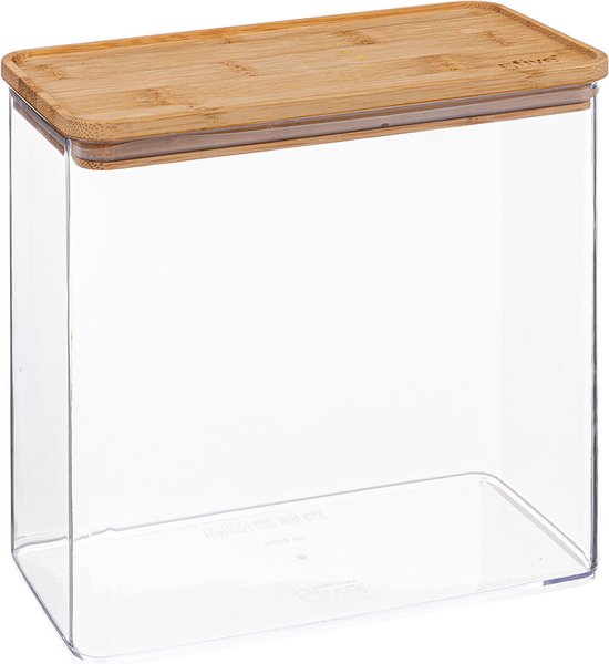 5Five – Vorratsbehälter für die Küche – Berlino – Kunststoff/Bambus – 1500 ml – Lebensmittel – 10 x 20 cm