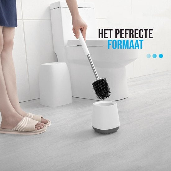 Strex Toilettenbürste Silikon mit Halter - Schnell trocknend, hygienisch und antibakteriell - Toilettenbürste - Toilettenbürstenhalter