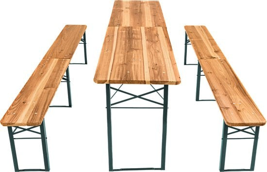 tectake - Biertisch mit Bänken, Campingtisch, klappbar