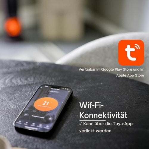 QLT No Less - Heizlüfter mit Swing und ECO-Modus - Elektroheizung mit Wifi + App-Steuerung - 2000W - Schwarz