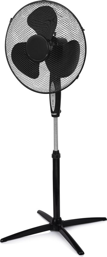 Tristar Stativventilator 40 cm – mit Fernbedienung und Timer – 3 Geschwindigkeitsstufen – höhenverstellbar – VE-5899 – Schwarz