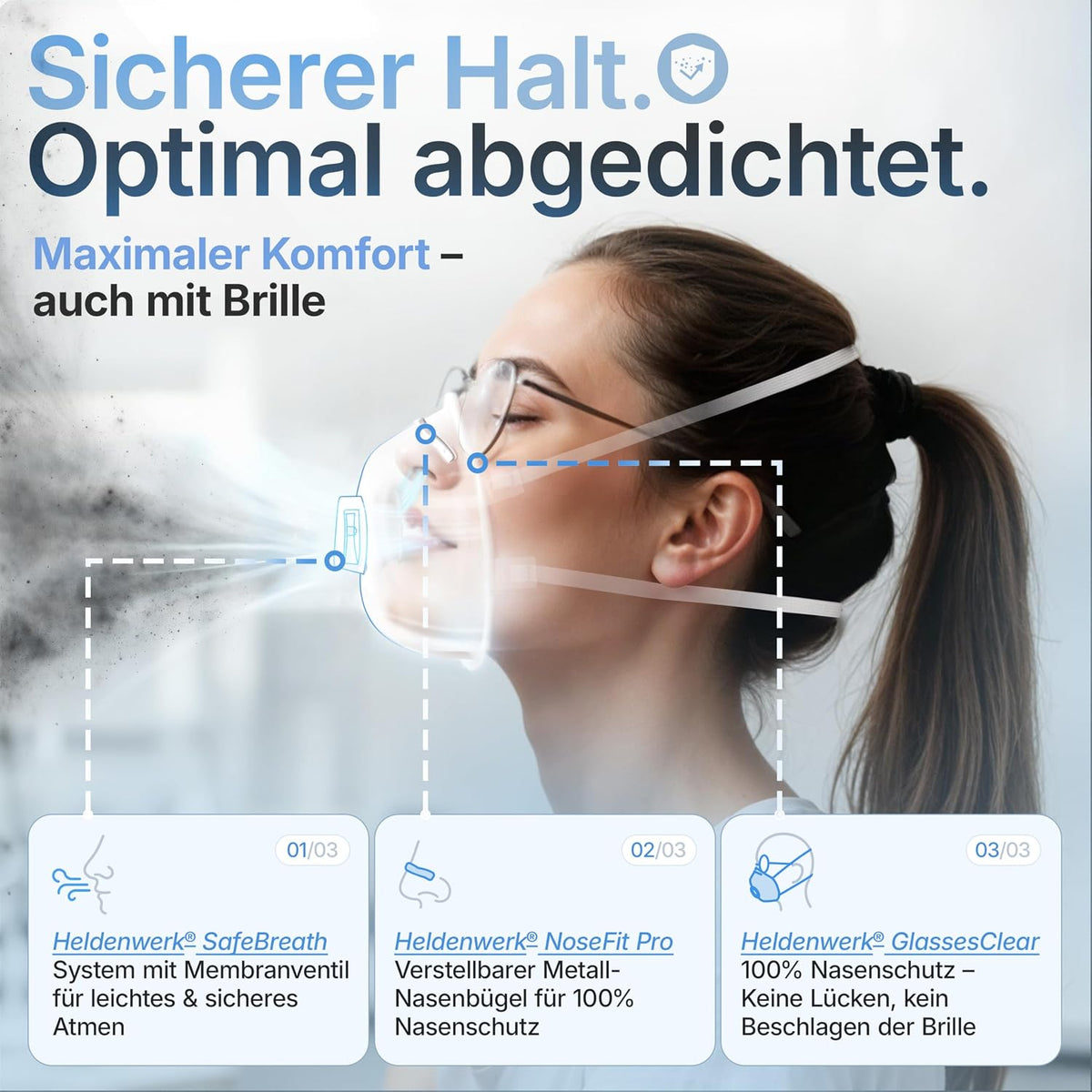 Heldenwerk FFP3-Maske mit Ventil – 10 Stück
