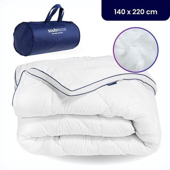 SoulsnoozeÂ¬Ã† - Luxuriöse ultraweiche Bettdecke 140 x 220 - Ganzjährig - Hotelqualität - 3D Airmesh - Atmungsaktiv - Einzelbettdecke - Anti-Allergie - Ganzjährig geeignet