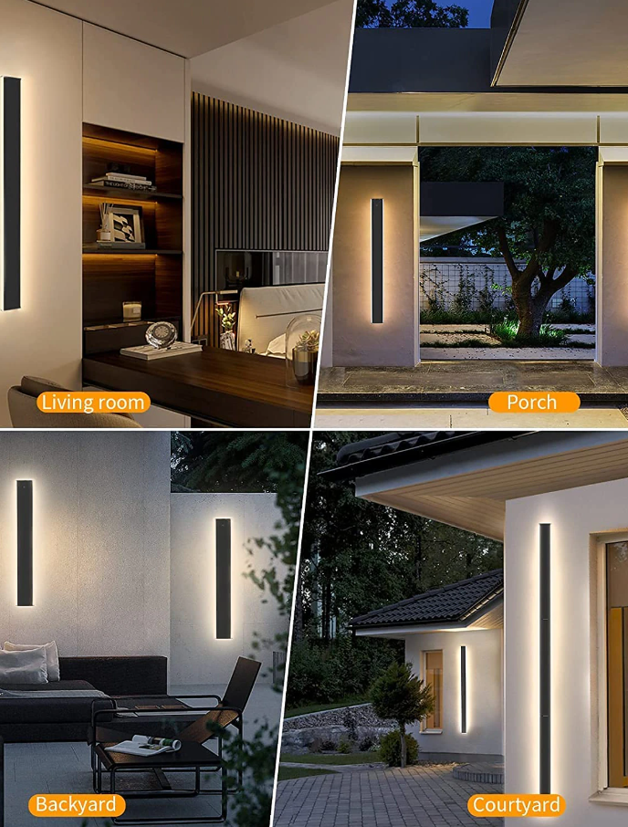 moderne led-außenlampe - 90 cm - schwarz