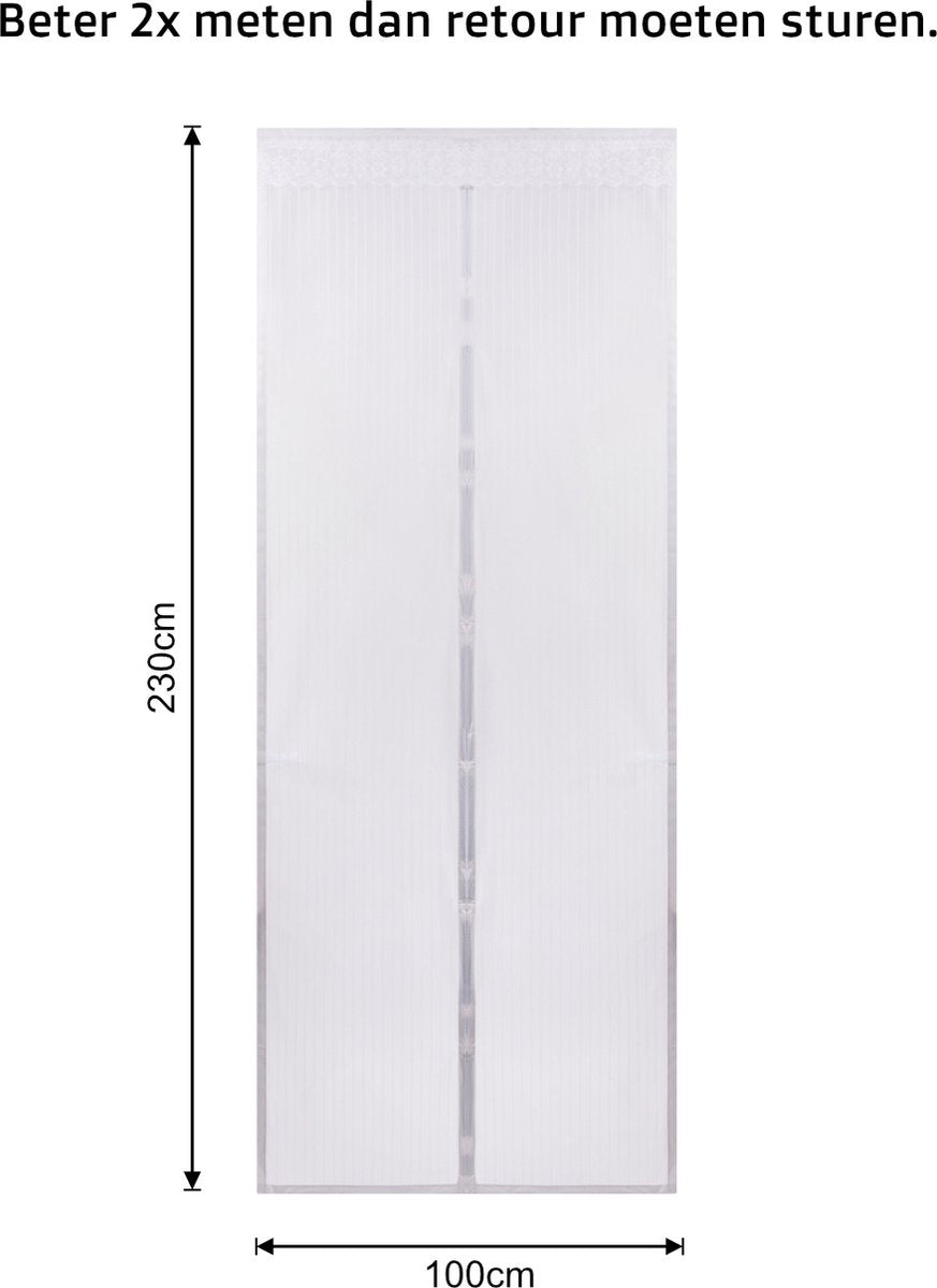O'DADDYÂ¬Ã† Türvorhang - Fliegenvorhang - Magnetisch - Türgitter Deluxe 100 x 230 cm - Weiß Hor - Türvorhänge