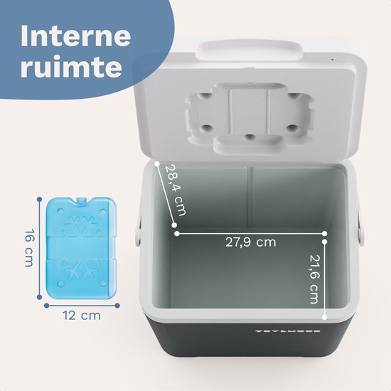 TRVLMORE Cool Box 14L - 47 Stunden Kühlung - Kühlbox - Inklusive Kühlelement - Cool Box Small - Anthrazit