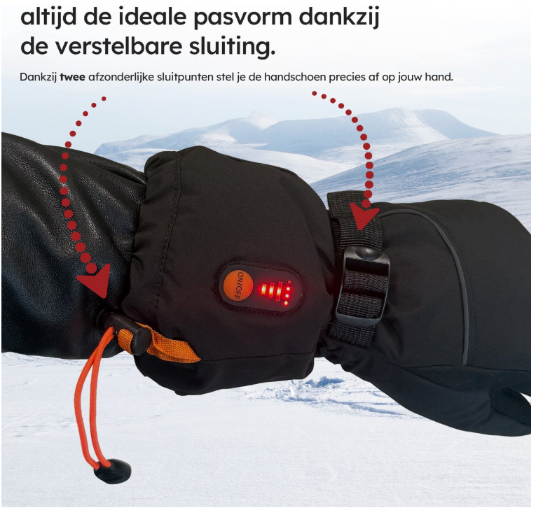 Saaf - Beheizte Handschuhe Premium - Größe M - Schwarzes Polyester - 3 Wärmestufen & wiederaufladbar - Wasser- & Windabweisend - Optimaler Komfort