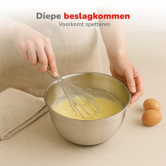 Alpina Edelstahl-Schüsseln, 3-teilig mit Deckel – Salatschüssel – Rührschüssel mit Deckel – Schüsseln zum Mischen und Aufbewahren – Snackschale