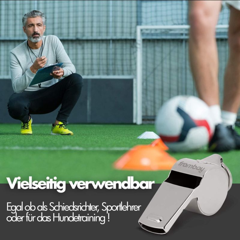 Pfeife - Pfeife mit innovativem [AirSpin]-Ball I Schiedsrichterpfeife I Signalpfeife I Notfallpfeife I Pfeife für den Sportunterricht I Pfeife für Kinder