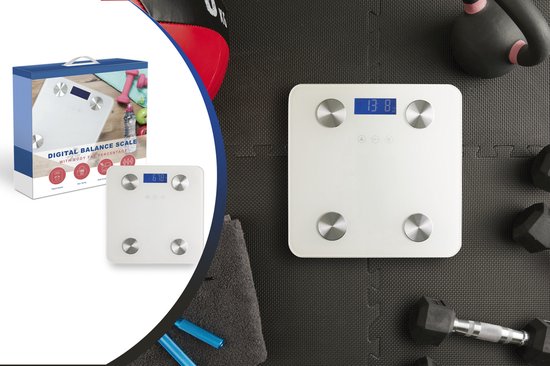 Technosmart Waagen - Personenwaage - Slim - Batteriebetrieben - 180 kg - 2 x 28 x 28 cm