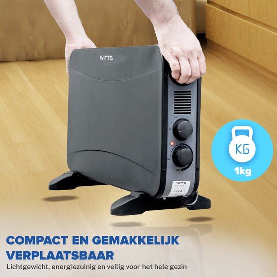 WITTS Herd - Elektroherd - Inklusive Turbomodus - Elektroherd mit Konvektor - Herd - Heizung - Schwarz - 1200W/2000W