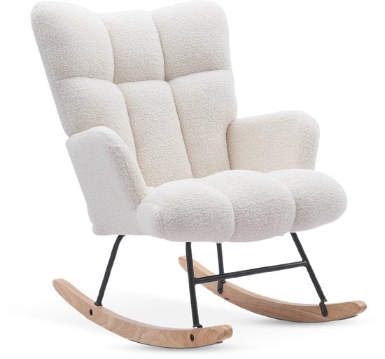 Bayt Schaukelstuhl – Sessel – Schaukelstuhl für das Babyzimmer – Relaxsessel – Weiß