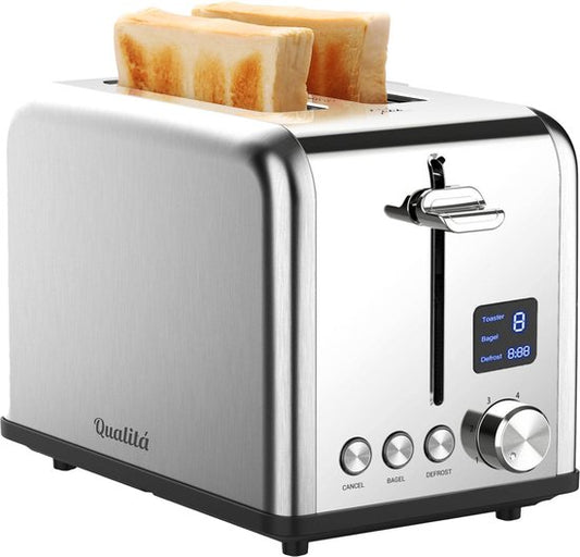 Qualitá® Toaster mit Toastbrotklammern - Retro-Toaster - Sandwichständer - Croque Monsieur-Gerät - Edelstahl