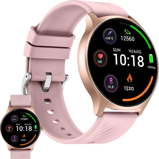 Denver Smartwatch – Android, iOS – Vollständige Telefonfunktion – AMOLED-Display – Sportuhr – Herzfrequenzmesser – Sauerstoffsättigungsmesser – Schlafüberwachung – SWC387