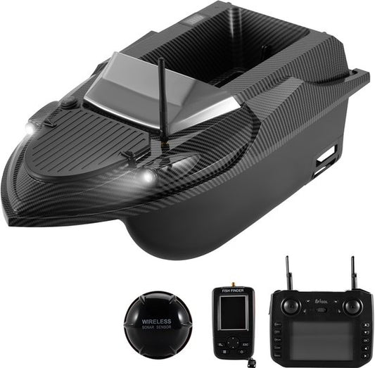 Baitboat T70 - mit GPS und Fischfinder - Köderboot Karpfen - bis zu 3kg Nutzlast - Köderboot - 800m Reichweite - Schwarz - von Faas