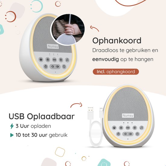 Numsy Calm White Noise Machine Baby - Weißes Rauschen Maschine