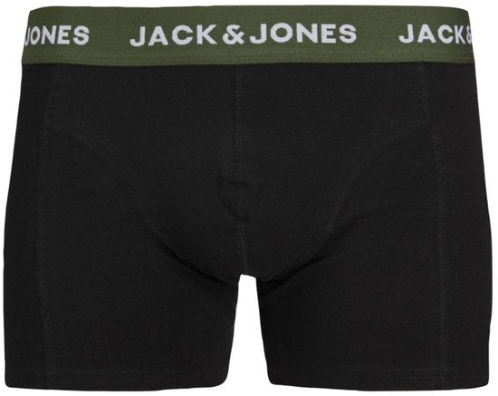 Jack & Jones JACTOM Boxershorts für Herren – 7er-Pack – Schwarz – Farbiger Bund – Stretch-Baumwolle – Größe L
