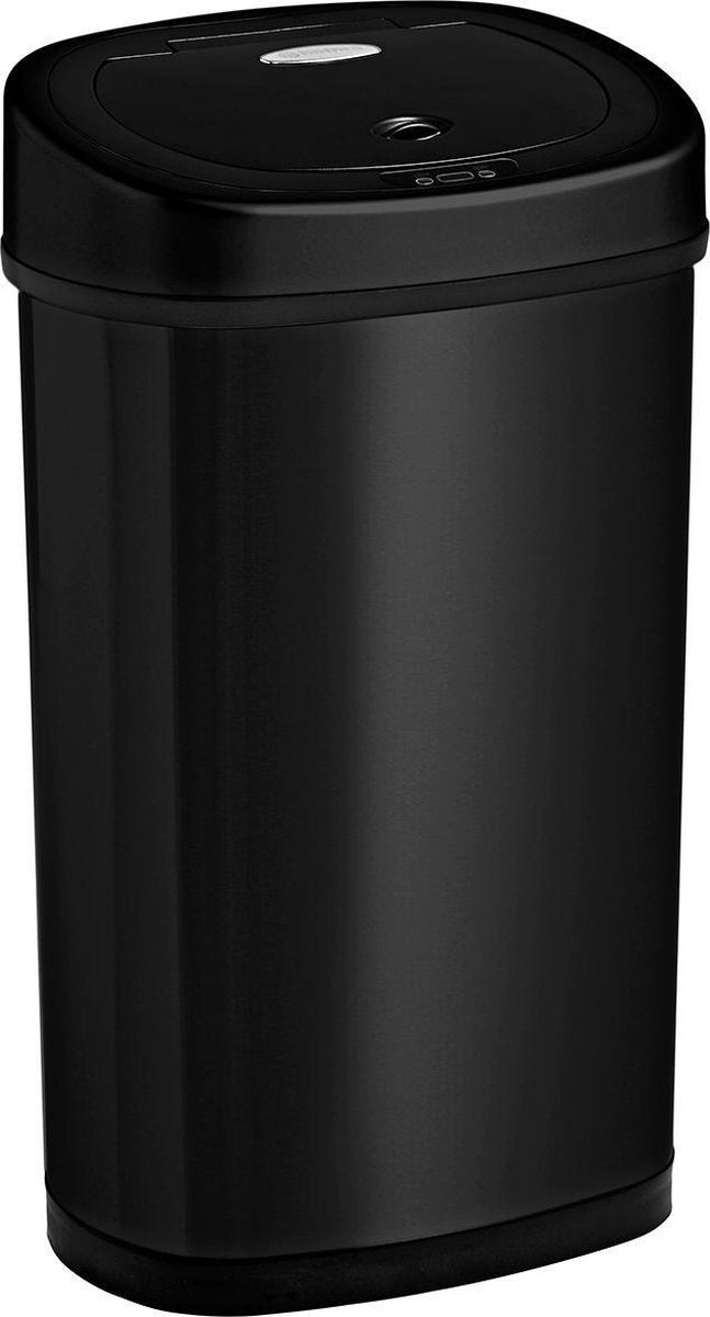 Homra FONIX Sensor-Abfalleimer Schwarz 50 Liter - Automatischer Soft-Close-Deckel - Schwarzer Abfalleimer - Infrarot-Sensor