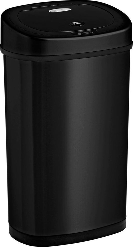 Homra FONIX Sensor-Abfalleimer Schwarz 50 Liter - Automatischer Soft-Close-Deckel - Schwarzer Abfalleimer - Infrarot-Sensor