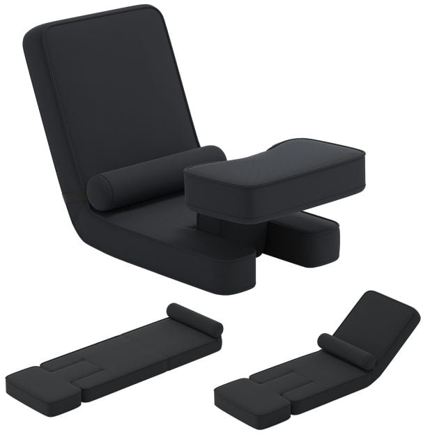 Coast Klappbarer Bodensessel – 5 Verstellstufen – 84 x 50 x 67 cm – Schwarz