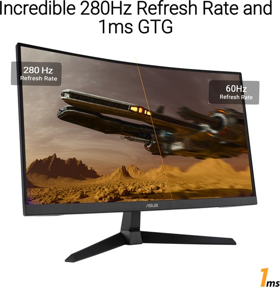 ASUS TUF Gaming VG27VQM1B – FHD-Gaming-Monitor mit gebogenem Bildschirm – 280 Hz – FreeSync Premium – 27 Zoll
