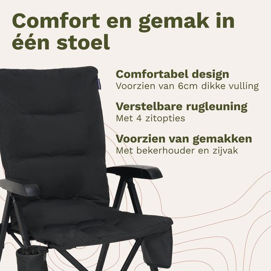 TRVLMORE Campingstühle Luxus - klappbar - 2er-Pack - 150KG Tragkraft - Inkl. Tragetasche - Klappstuhl - Campingstuhl - Klappstuhl - Schwarz