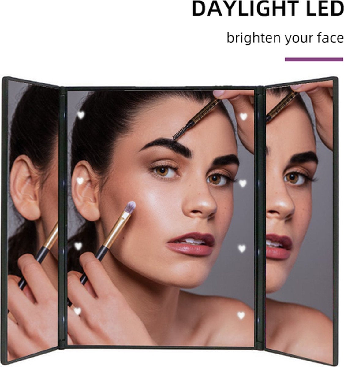 Fuegobird - Spiegel - mit LED-Beleuchtung - Make-up-Spiegel - Schwarz