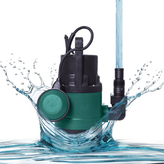 VONROC Tauchpumpe/Wasserpumpe 300 W – 6500 l/h – Für sauberes und leicht verschmutztes Wasser – Mit Schwimmer