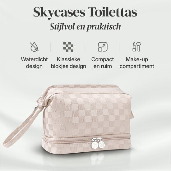 Skycases Travel Essentials - Kulturtasche und Make-up-Organizer - wasserdicht und kompakt - geeignet für Reisen und den täglichen Gebrauch - Unisex - Hellrosa