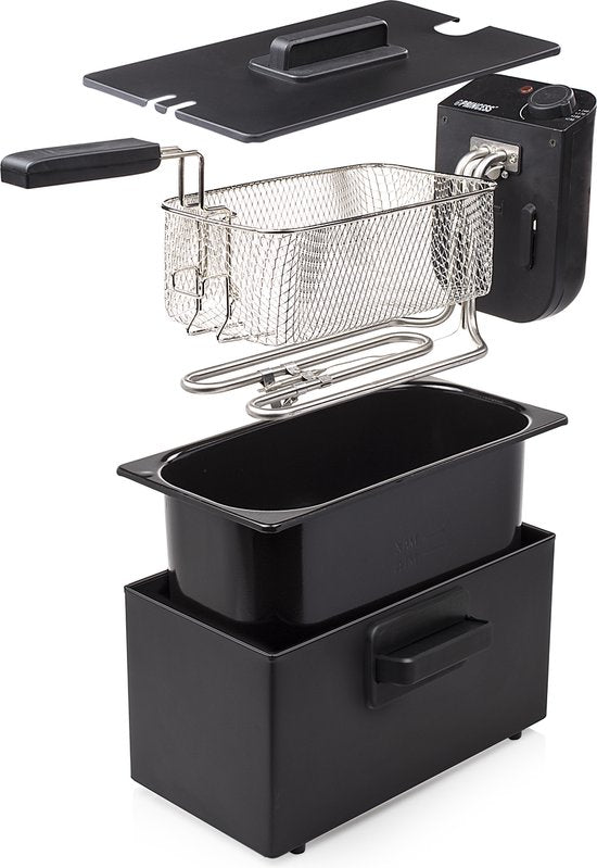 Princess Fritteuse – 3 Liter – Kaltzone – Fritteuse – 2000 W – Einstellbarer Thermostat – Schwarz – 182727