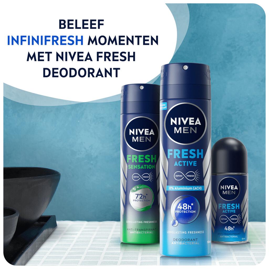 NIVEA MEN Fresh Active Deodorant Roller - 50 ml