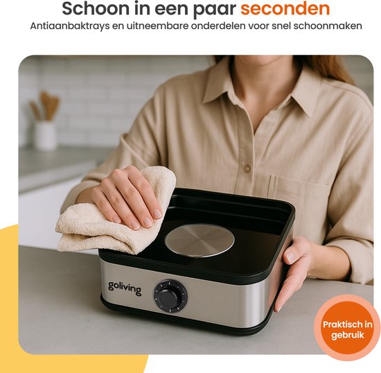Goliving Eierkocher 2-in-1 - 1 bis 8 Eier - Kochen, Pochieren, Omelett - hart, weich und mittelweich gekocht - elektrisch - mit Timer - Silber