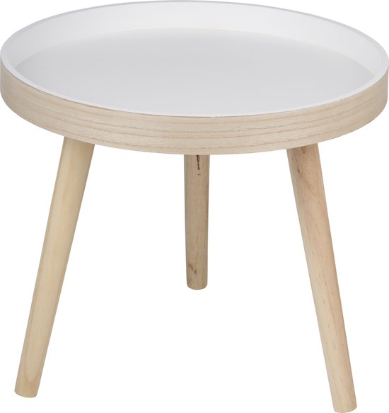 Arti Casa Runder Beistelltisch Ø 40 x 36 cm – Moderner runder Couchtisch – Beistelltisch oder Nachttisch – Kompakter Tisch für Wohnzimmer oder Schlafzimmer – Holz