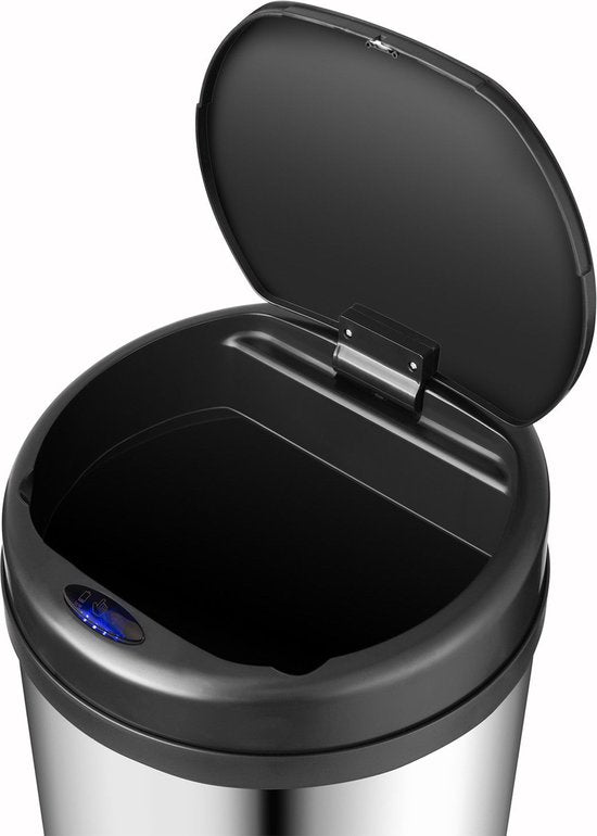 Automatischer Abfallsammler / Abfallsammler / Sensorabfallsammler - 50 Liter - Silber - Rund