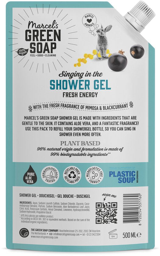Marcel's Green Soap Duschgel-Nachfüllpackung Mimose & Schwarze Johannisbeere 500 ml