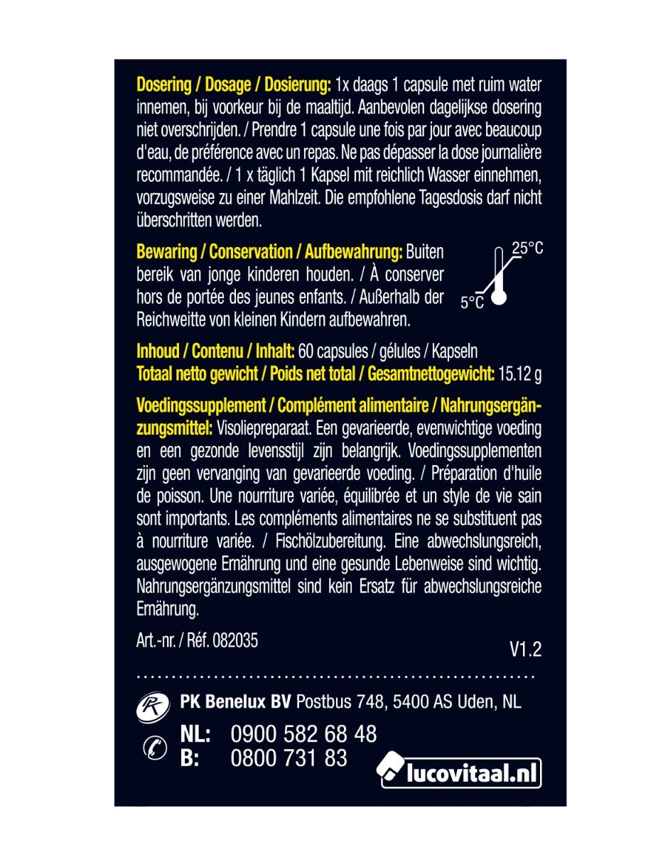 Lucovitaal Fischöl Omega-3-Mini-Softgels – 60 Kapseln