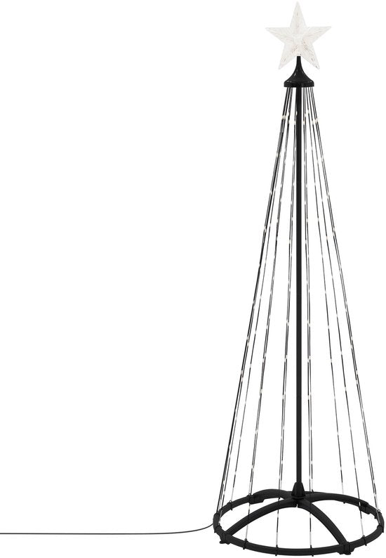 Nampook Schwarzer LED-Weihnachtsbaum mit 154 LEDs, 150 cm und Fernbedienung – Warmweiß