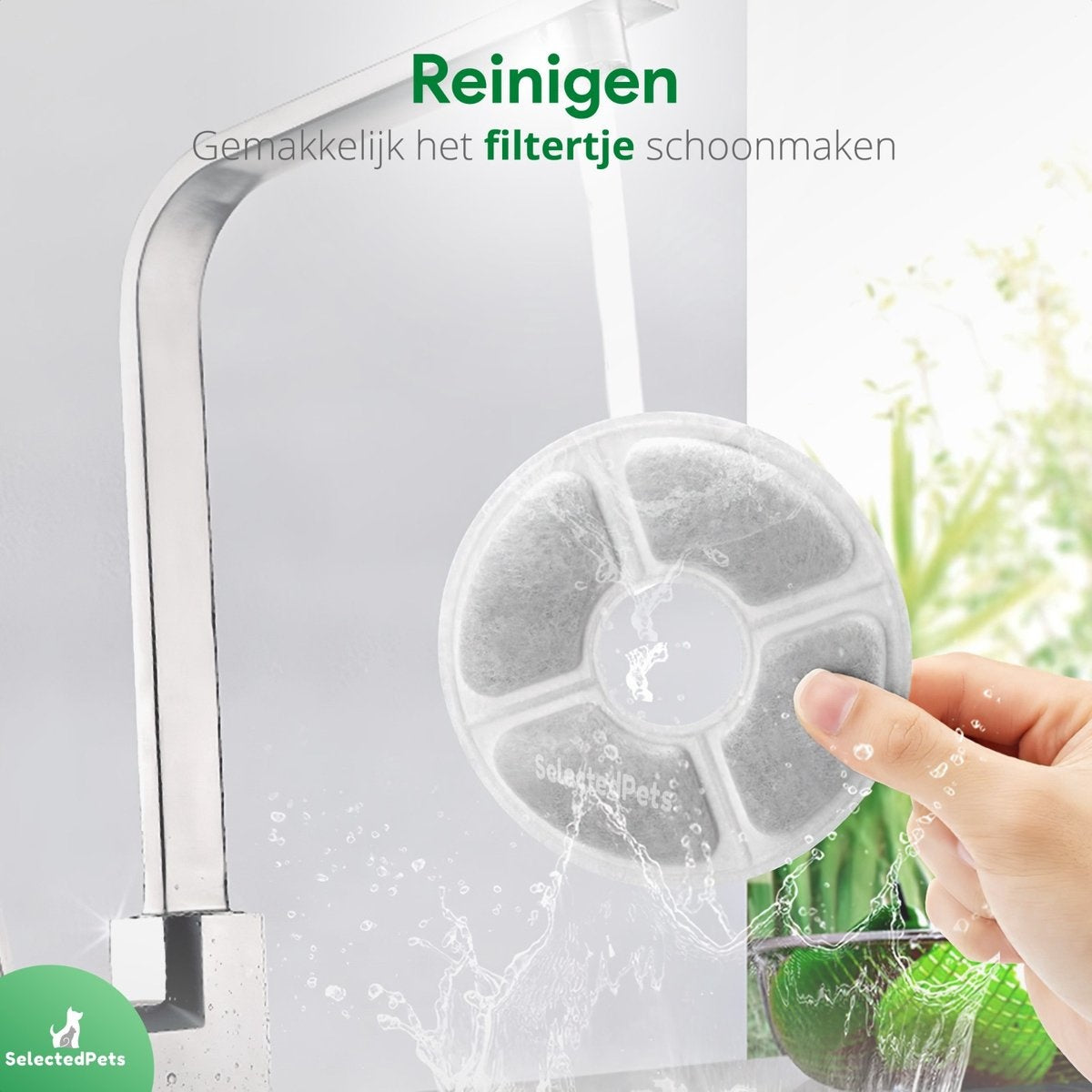 Trinkbrunnen für Katzen und Hunde - Katzenbrunnen - Schwarz - 1.8L - Mit Filter